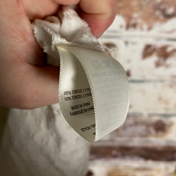 Anthropologie Cloth & Stone Pure Tencel Textured Ruffle One Shoulder Dress - Picture 7 of 9